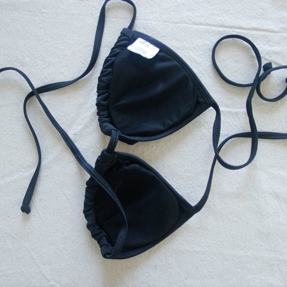 Black Ruffle String Bikini - Picture 4 of 4